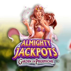 Almighty Jackpots: Garden of Persephone online game logo by Novomatic on onlywincanada.ca